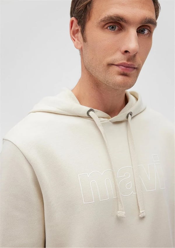Mavi LOGO KAPÜŞONLU SWEATSHiRT Kum Beji Bej Erkek Sweatshirt