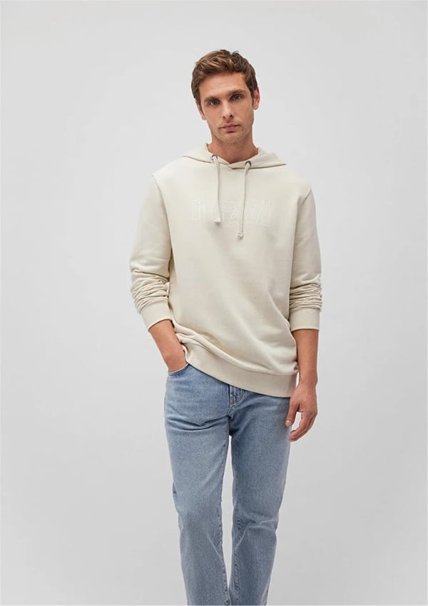 Mavi LOGO KAPÜŞONLU SWEATSHiRT Kum Beji Bej Erkek Sweatshirt