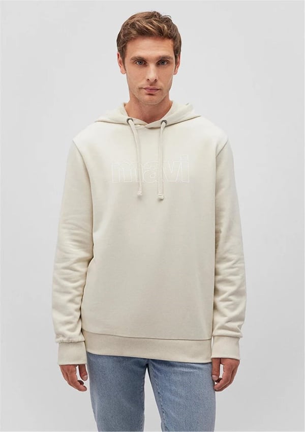 Mavi LOGO KAPÜŞONLU SWEATSHiRT Kum Beji Bej Erkek Sweatshirt