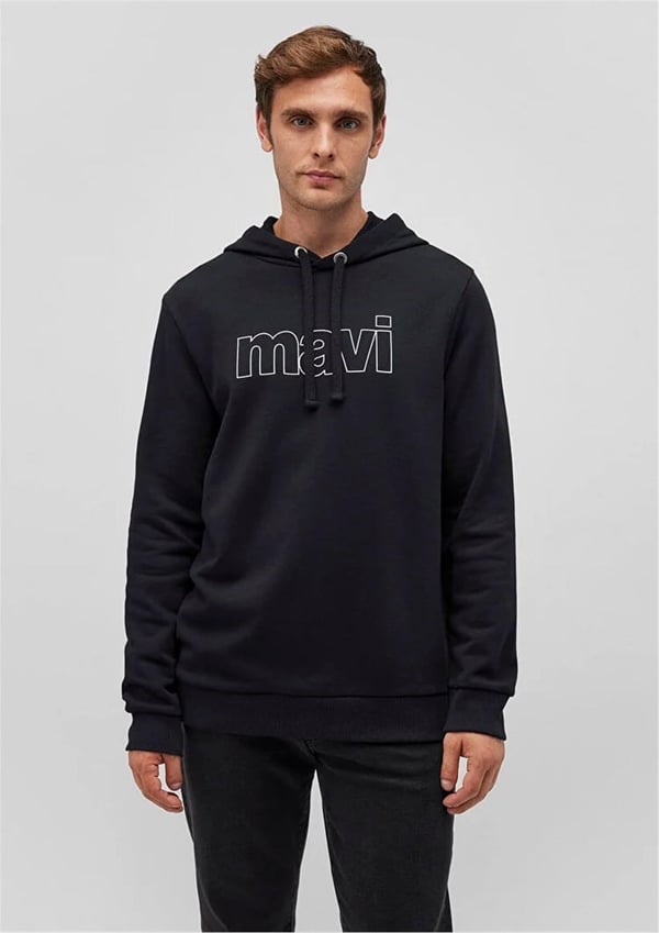Mavi LOGO KAPÜŞONLU SWEATSHiRT Siyah Siyah Erkek Sweatshirt