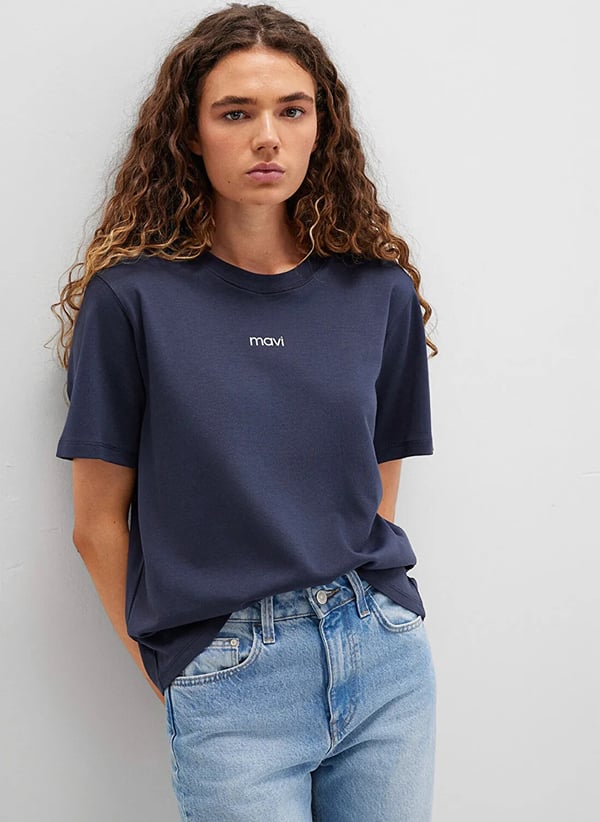 Mavi LOGO T-SHiRT Gece Mavisi Lacivert Kadın T-Shirt