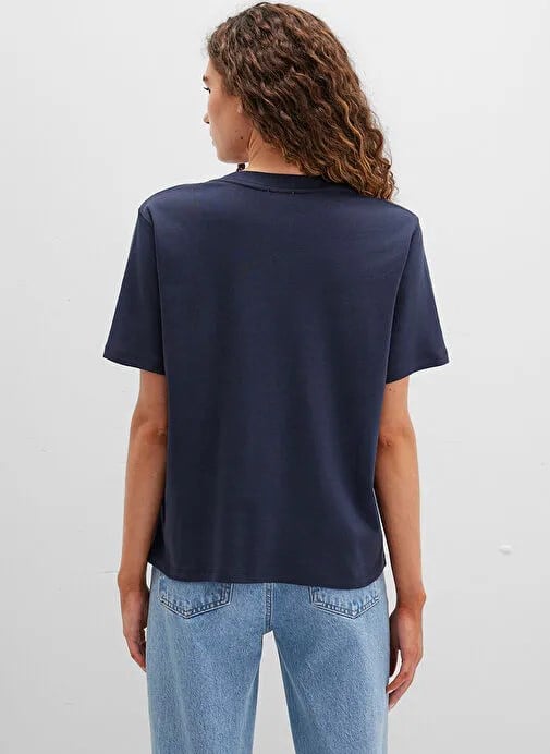 Mavi LOGO T-SHiRT Gece Mavisi Lacivert Kadın T-Shirt
