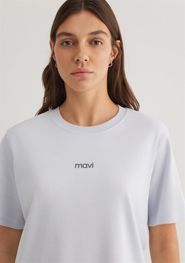 Mavi LOGO T-SHIRT Halogen Blue Açık Mavi Kadın T-Shirt