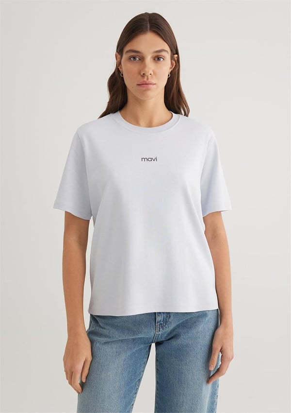 Mavi LOGO T-SHIRT Halogen Blue Açık Mavi Kadın T-Shirt