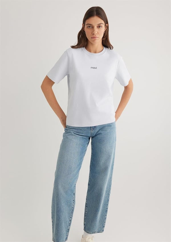 Mavi LOGO T-SHIRT Halogen Blue Açık Mavi Kadın T-Shirt