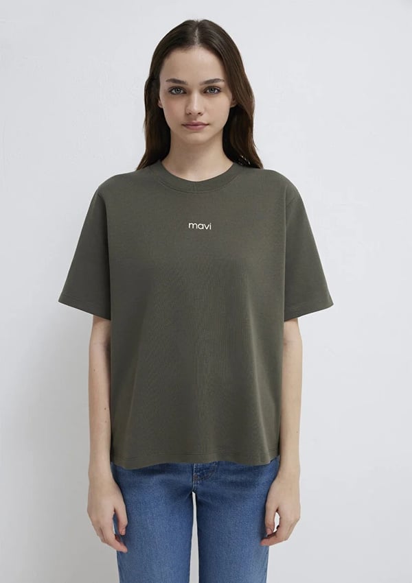Mavi LOGO T-SHiRT Hindistan Cevizi Beyaz Kadın T-Shirt