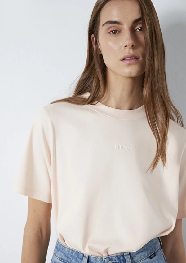 Mavi LOGO T-SHIRT Pearl Blush Mavi Kadın T-Shirt