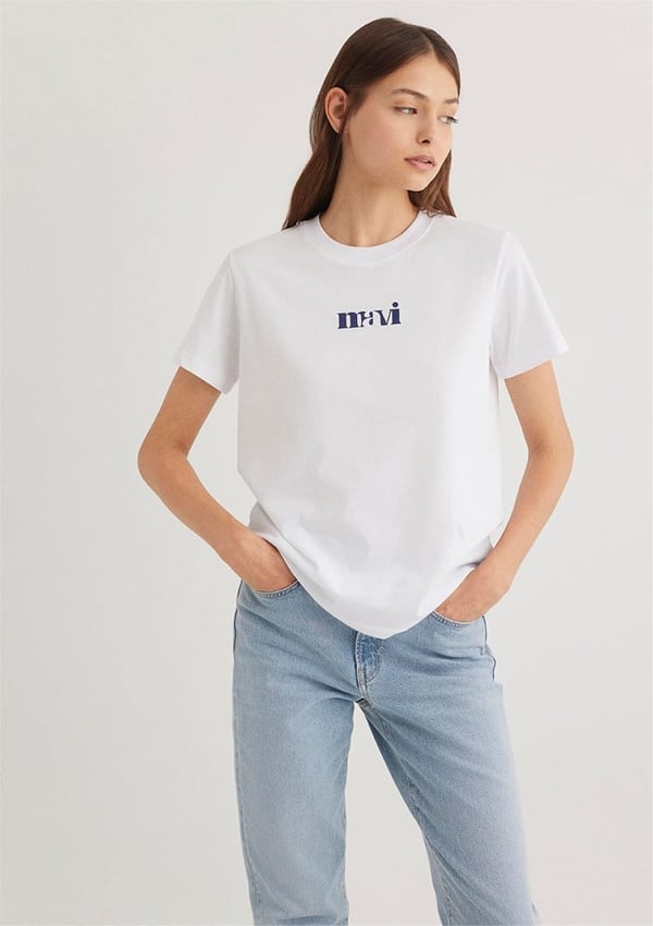 Mavi LOGO TIŞORT Beyaz Beyaz Kadın T-Shirt