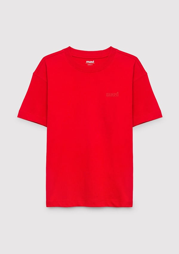 Mavi LOGO TİŞÖRT Kırmızı Kırmızı Erkek Çocuk T-Shirt