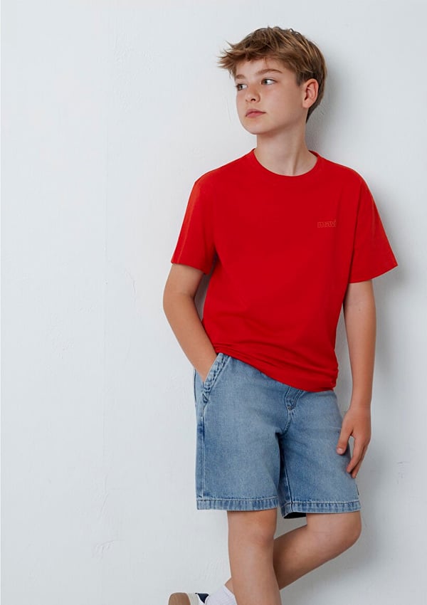 Mavi LOGO TİŞÖRT Kırmızı Kırmızı Erkek Çocuk T-Shirt