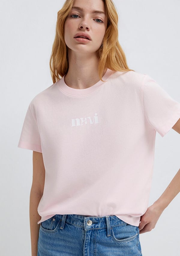 Mavi LOGO TIŞORT Pink-a Boo Pembe Kadın T-Shirt