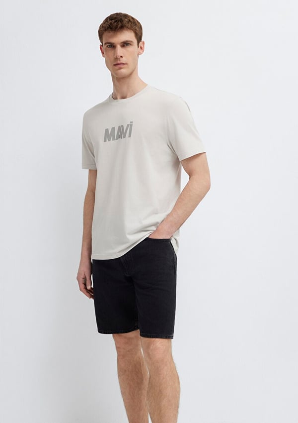 Mavi LOGO TİŞÖRT Pus Gri Gri Erkek T-Shirt