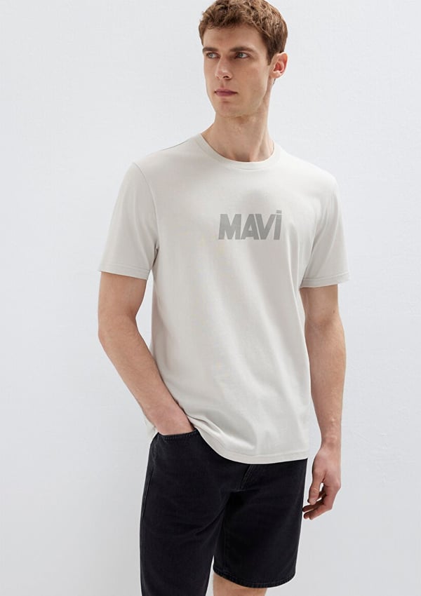 Mavi LOGO TİŞÖRT Pus Gri Gri Erkek T-Shirt