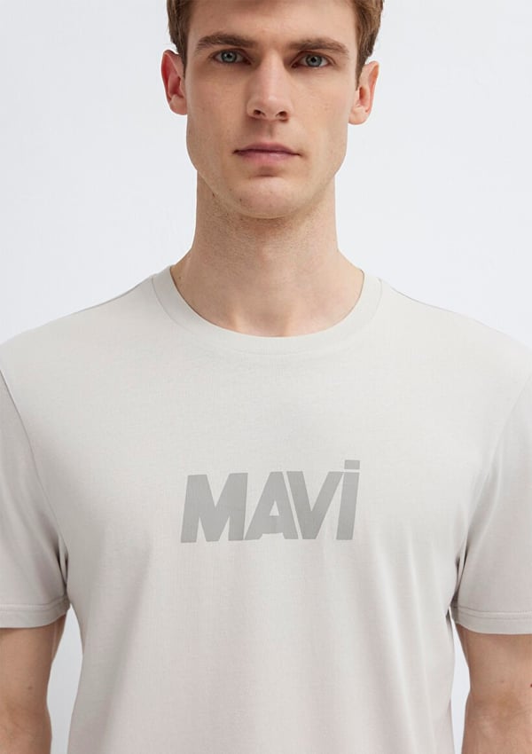 Mavi LOGO TİŞÖRT Pus Gri Gri Erkek T-Shirt