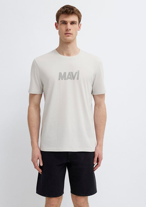 Mavi LOGO TİŞÖRT Pus Gri Gri Erkek T-Shirt