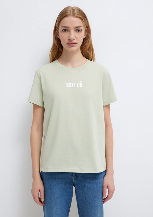 Mavi LOGO TIŞORT Sis Yeşil Yeşil Kadın T-Shirt