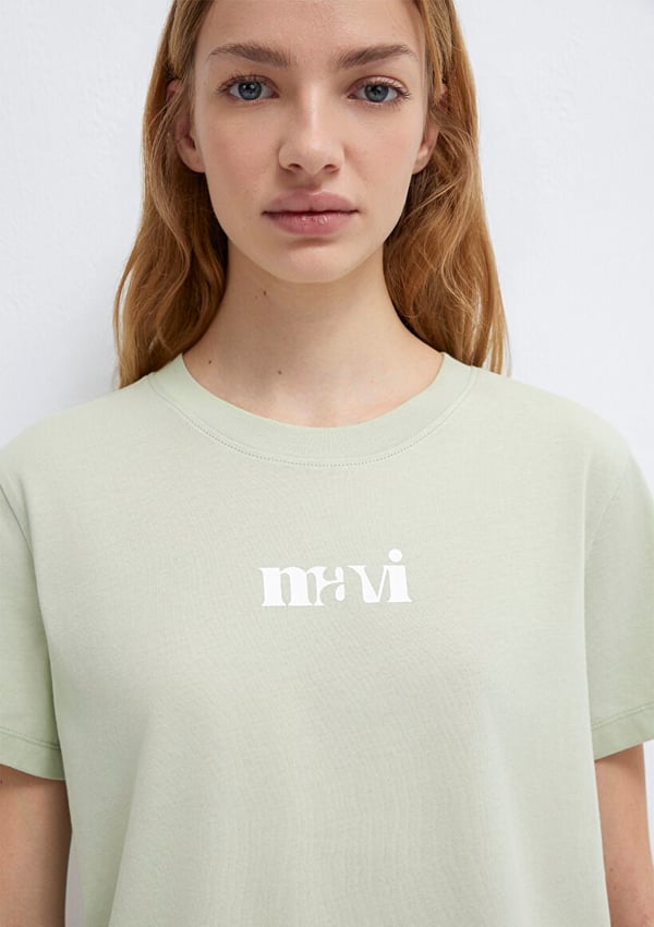 Mavi LOGO TIŞORT Sis Yeşil Yeşil Kadın T-Shirt