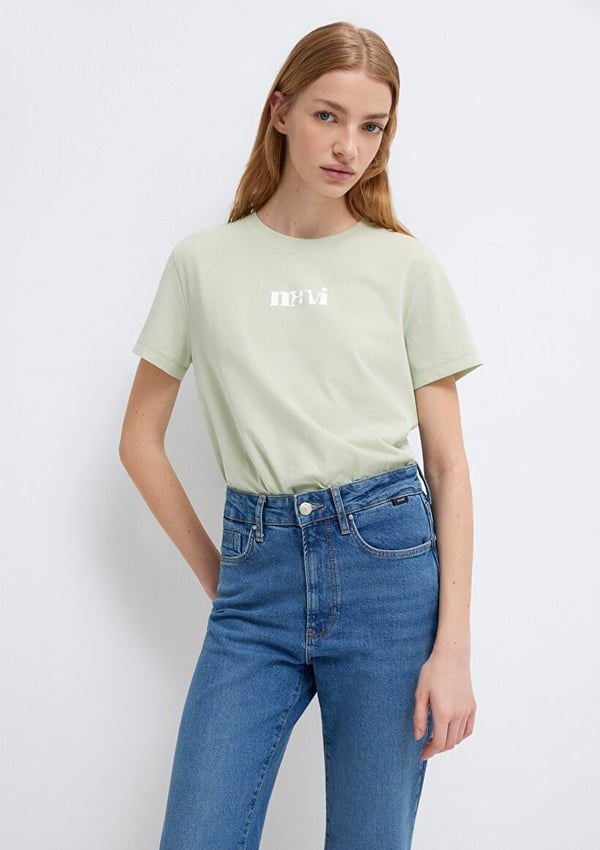 Mavi LOGO TIŞORT Sis Yeşil Yeşil Kadın T-Shirt