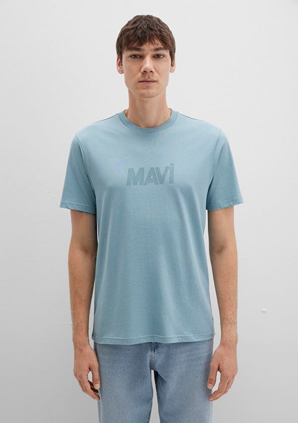 Mavi LOGO TİŞÖRT Taş Mavi Açık Mavi Erkek T-Shirt