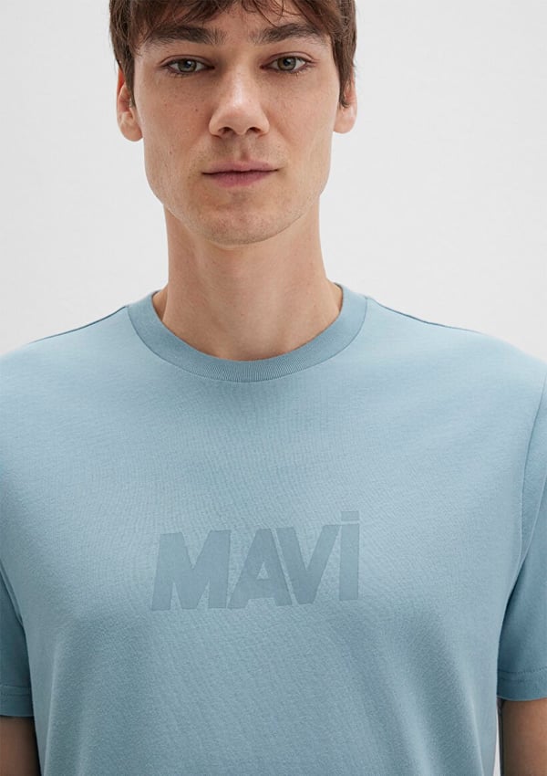 Mavi LOGO TİŞÖRT Taş Mavi Açık Mavi Erkek T-Shirt