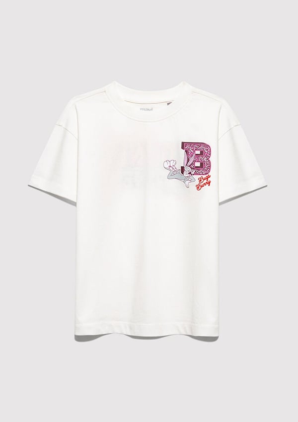 Mavi LOONEY TUNES BASKILI TİŞÖRT Kırık Beyaz Kırık Beyaz Kız Çocuk T-Shirt