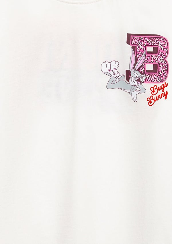 Mavi LOONEY TUNES BASKILI TİŞÖRT Kırık Beyaz Kırık Beyaz Kız Çocuk T-Shirt
