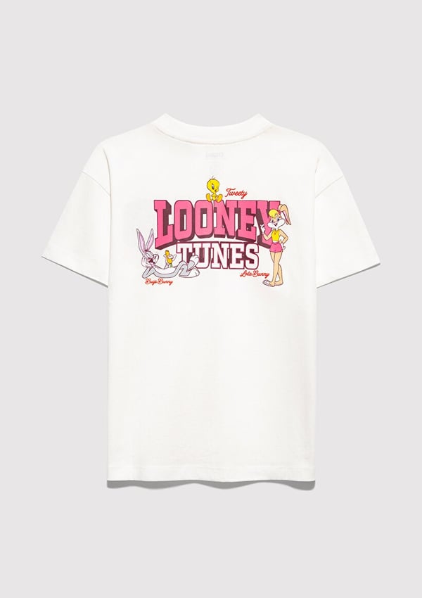 Mavi LOONEY TUNES BASKILI TİŞÖRT Kırık Beyaz Kırık Beyaz Kız Çocuk T-Shirt