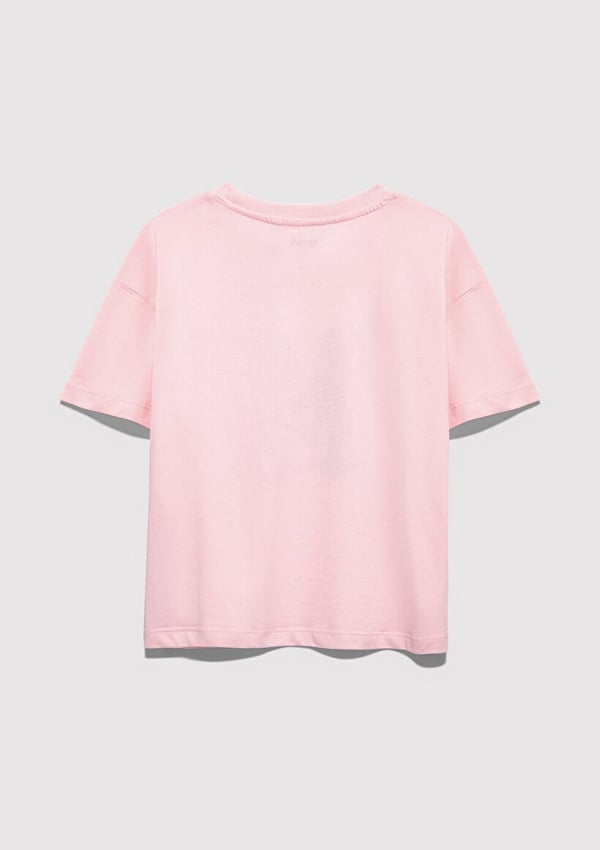 Mavi M LOGO BASKILI TİŞÖRT Tatlı Pembe Pembe Kız Çocuk T-Shirt