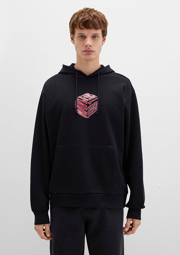 Mavi MAVi 1991 KAPÜŞONLU SWEATSHiRT Siyah Siyah Erkek Sweatshirt