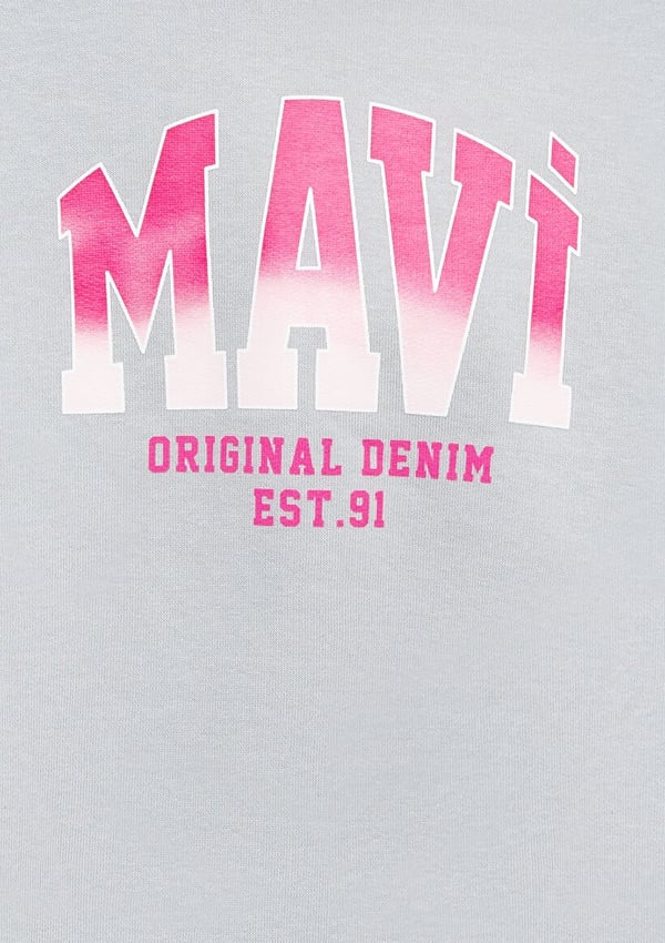 Mavi MAVİ BASKILI SWEATSHIRT Açık Gri Gri Kız Çocuk Sweatshirt