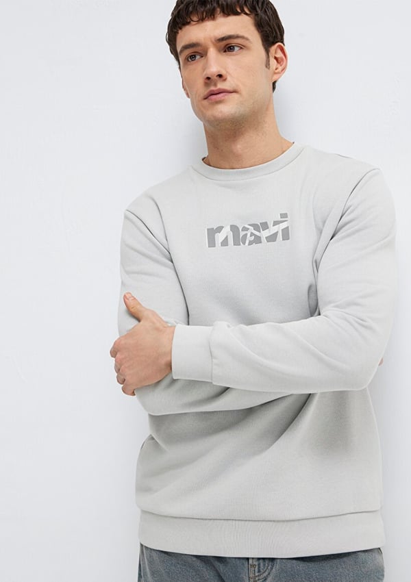 Mavi MAVi BASKiLi SWEATSHiRT Acik Gri Gri Erkek Sweatshirt