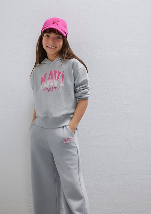 Mavi MAVİ BASKILI SWEATSHIRT Açık Gri Gri Kız Çocuk Sweatshirt