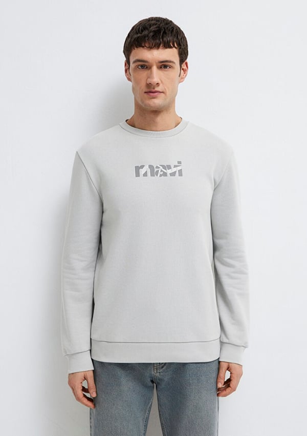 Mavi MAVi BASKiLi SWEATSHiRT Acik Gri Gri Erkek Sweatshirt