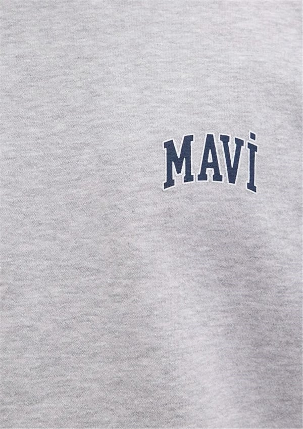 Mavi MAVi BASKiLi SWEATSHiRT Gri Melanj Gri Erkek Sweatshirt
