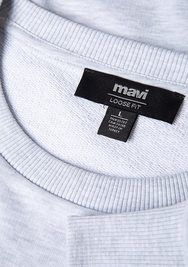Mavi MAVi BASKiLi SWEATSHiRT Kar Melanj Beyaz Erkek Sweatshirt