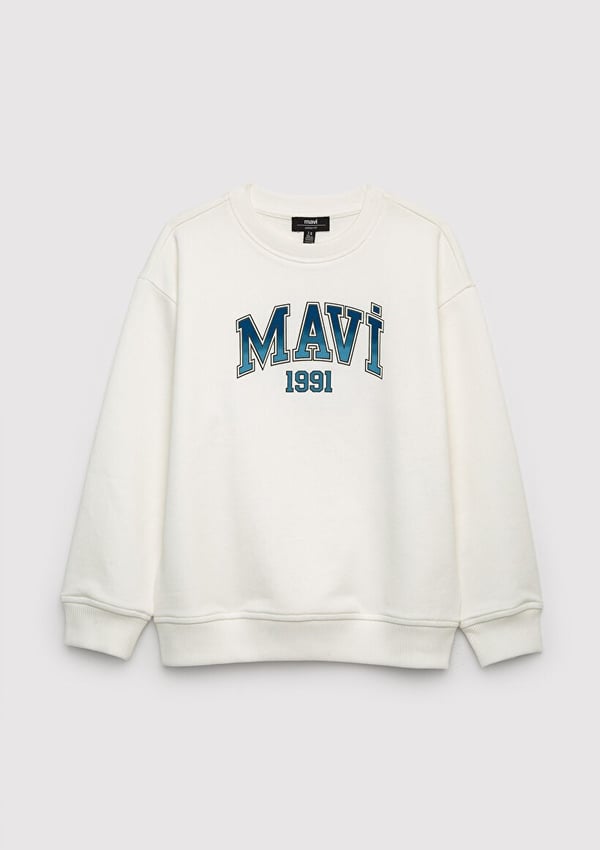 Mavi MAVİ BASKILI SWEATSHIRT Kırık Beyaz Kırık Beyaz Erkek Çocuk Sweatshirt