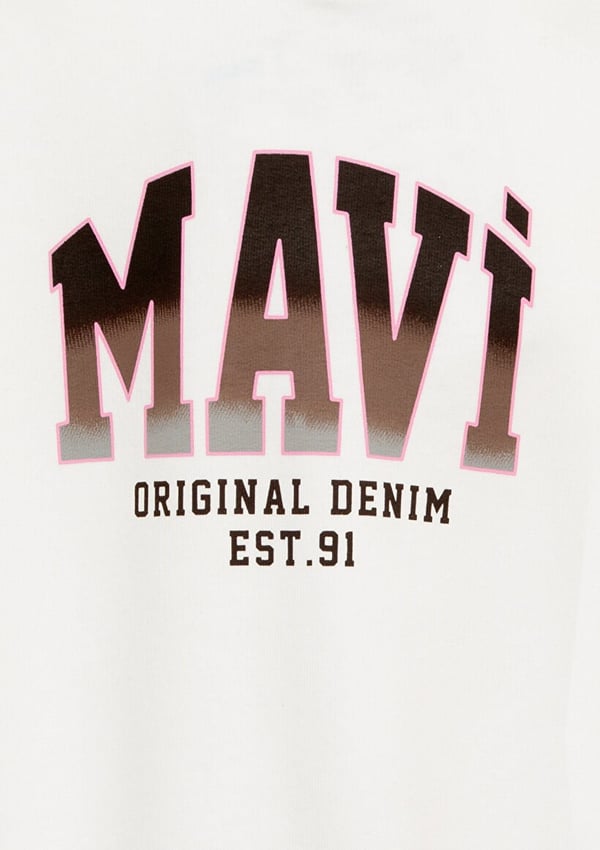 Mavi MAVİ BASKILI SWEATSHIRT Kırık Beyaz Kırık Beyaz Kız Çocuk Sweatshirt