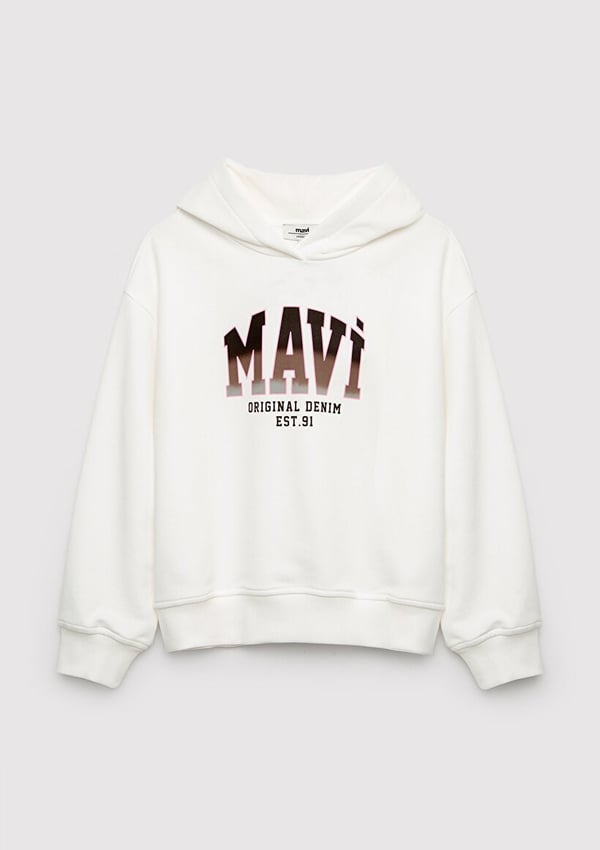 Mavi MAVİ BASKILI SWEATSHIRT Kırık Beyaz Kırık Beyaz Kız Çocuk Sweatshirt
