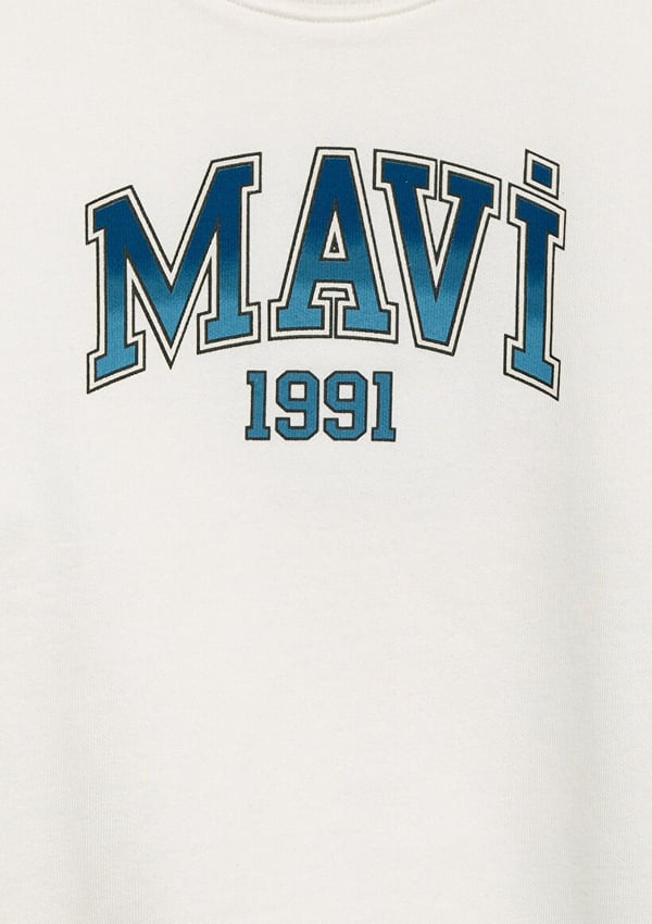 Mavi MAVİ BASKILI SWEATSHIRT Kırık Beyaz Kırık Beyaz Erkek Çocuk Sweatshirt