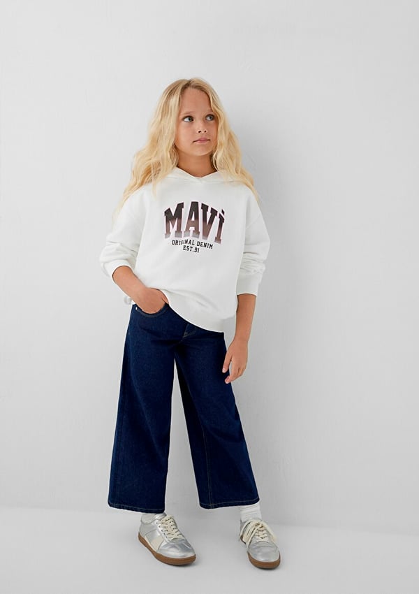 Mavi MAVİ BASKILI SWEATSHIRT Kırık Beyaz Kırık Beyaz Kız Çocuk Sweatshirt