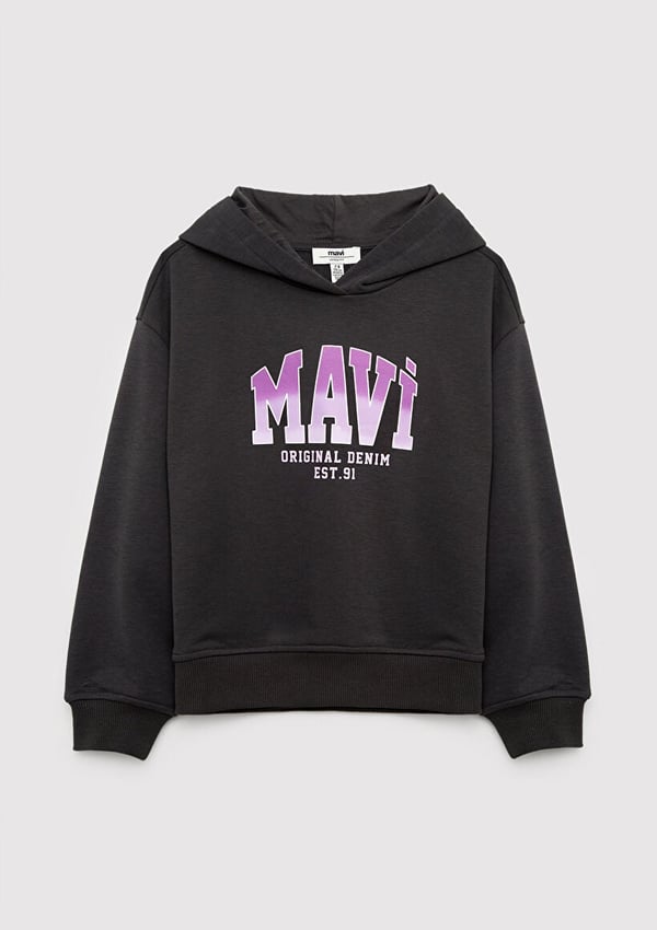Mavi MAVİ BASKILI SWEATSHIRT Kömür Antrasit Kız Çocuk Sweatshirt