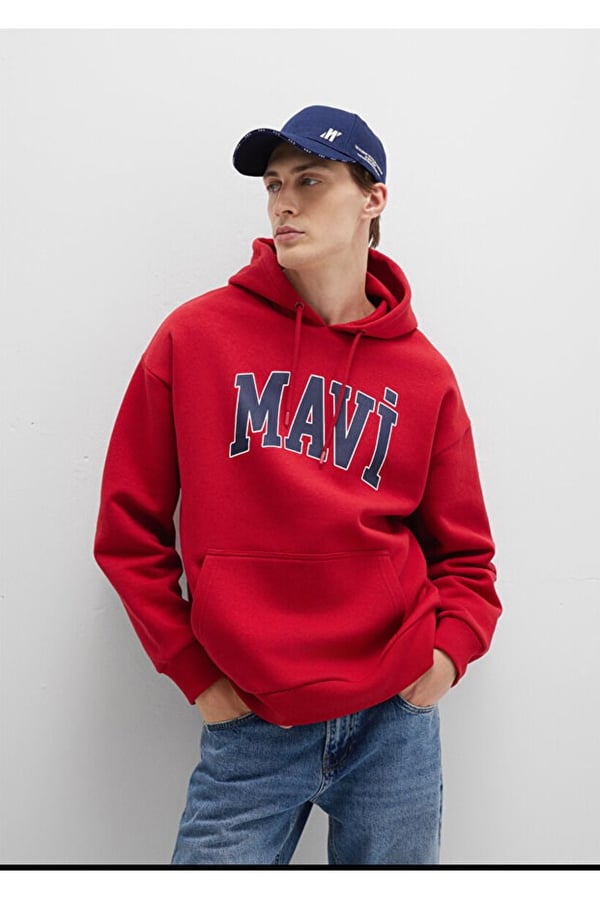 Mavi MAVİ BASKILI SWEATSHIRT   Koyu Acı Kırmı Kırmızı Erkek Sweatshirt