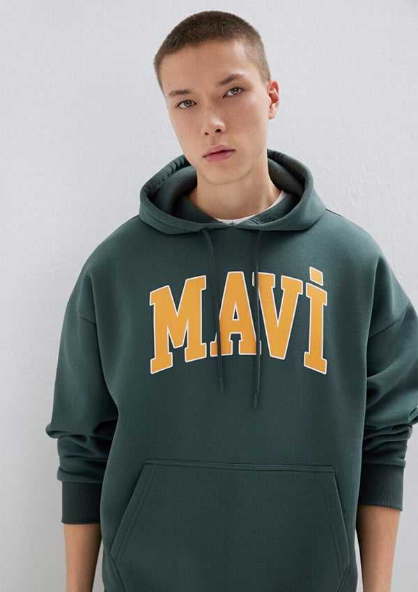 Mavi MAVi BASKiLi SWEATSHiRT Yosun YeSili Petrol Erkek Sweatshirt
