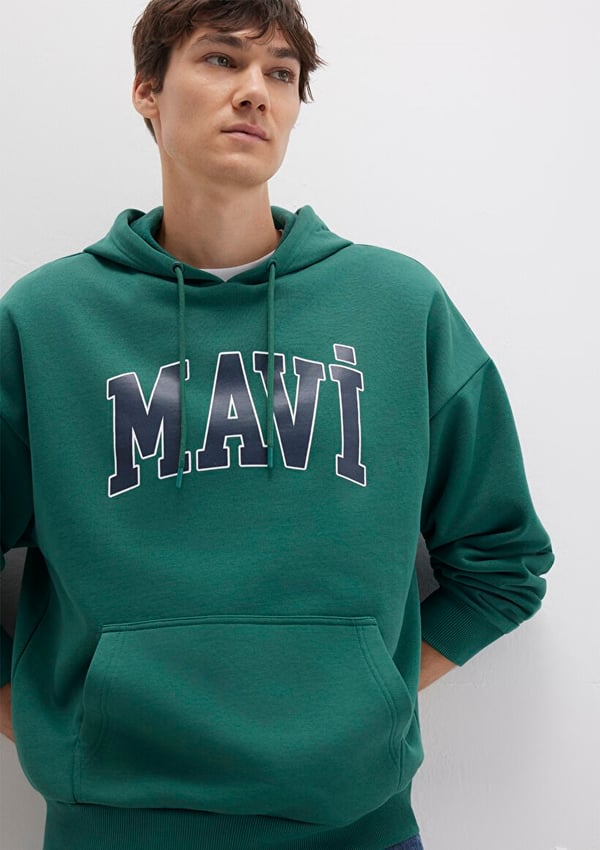 Mavi MAVİ BASKILI SWEATSHIRT   Zümrüt Yeşil Yeşil Erkek Sweatshirt
