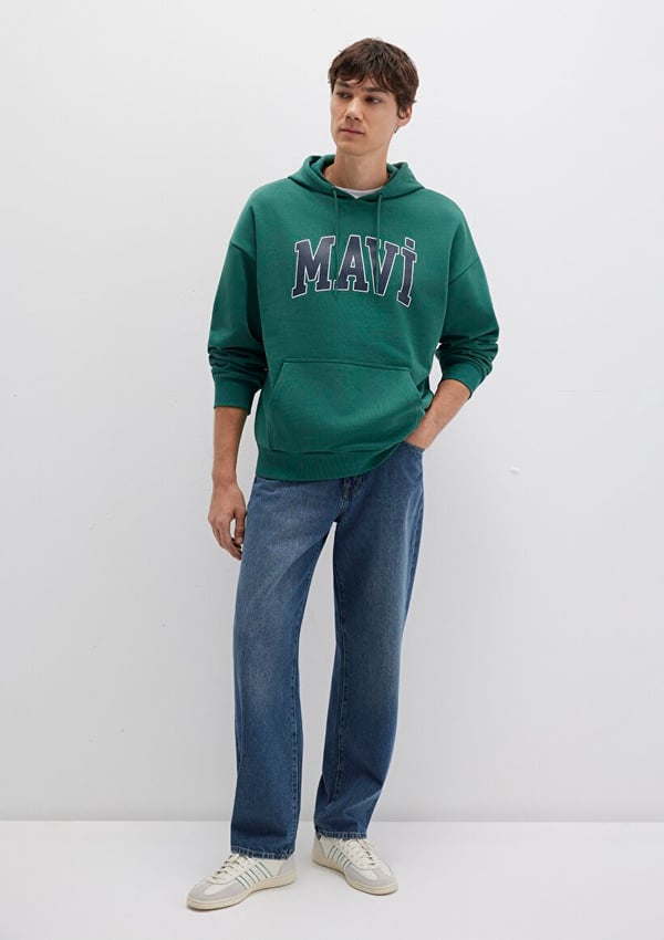 Mavi MAVİ BASKILI SWEATSHIRT   Zümrüt Yeşil Yeşil Erkek Sweatshirt