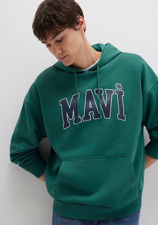 Mavi MAVİ BASKILI SWEATSHIRT   Zümrüt Yeşil Yeşil Erkek Sweatshirt