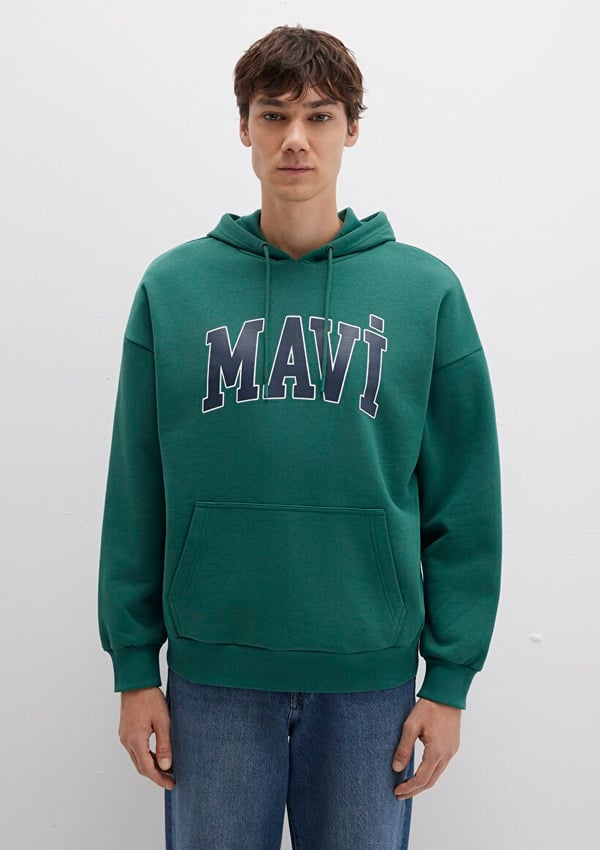 Mavi MAVİ BASKILI SWEATSHIRT   Zümrüt Yeşil Yeşil Erkek Sweatshirt