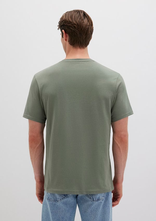 Mavi MAVİ BASKILI TİŞÖRT Açık Haki Haki Erkek T-Shirt