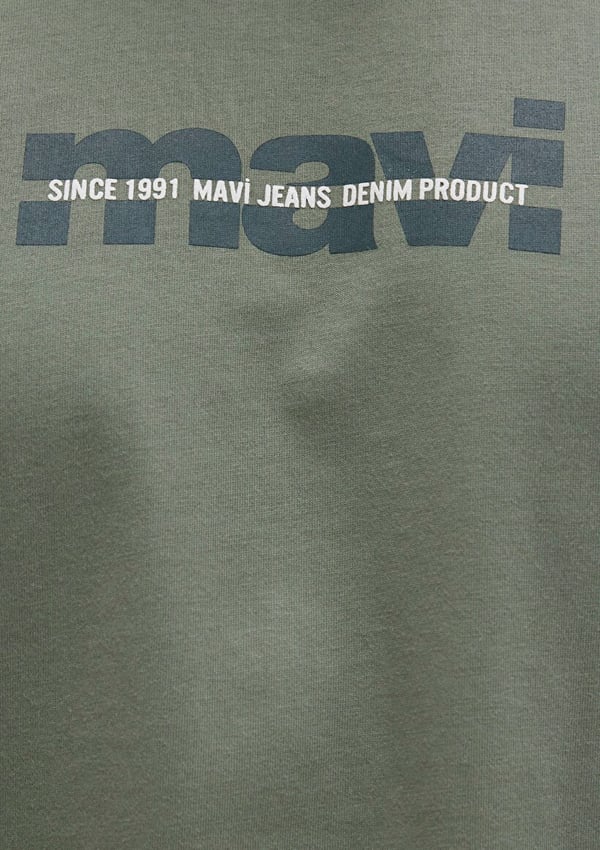 Mavi MAVİ BASKILI TİŞÖRT Açık Haki Haki Erkek T-Shirt