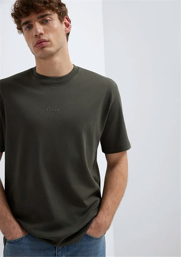 Mavi MAVİ BASKILI TİŞÖRT Beluga Haki Erkek T-Shirt